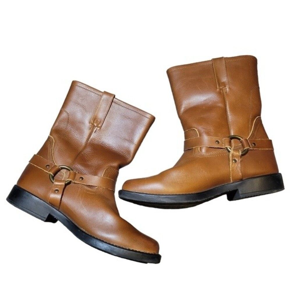 Frye Harness Pull On boot in cognac Tagged Size 5, Run Big